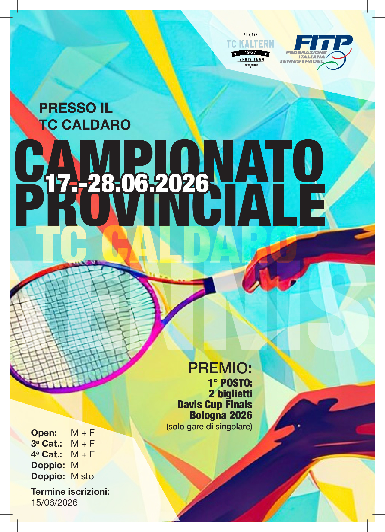 Il TC Kaltern ospita i Campionati Provinciali 2026