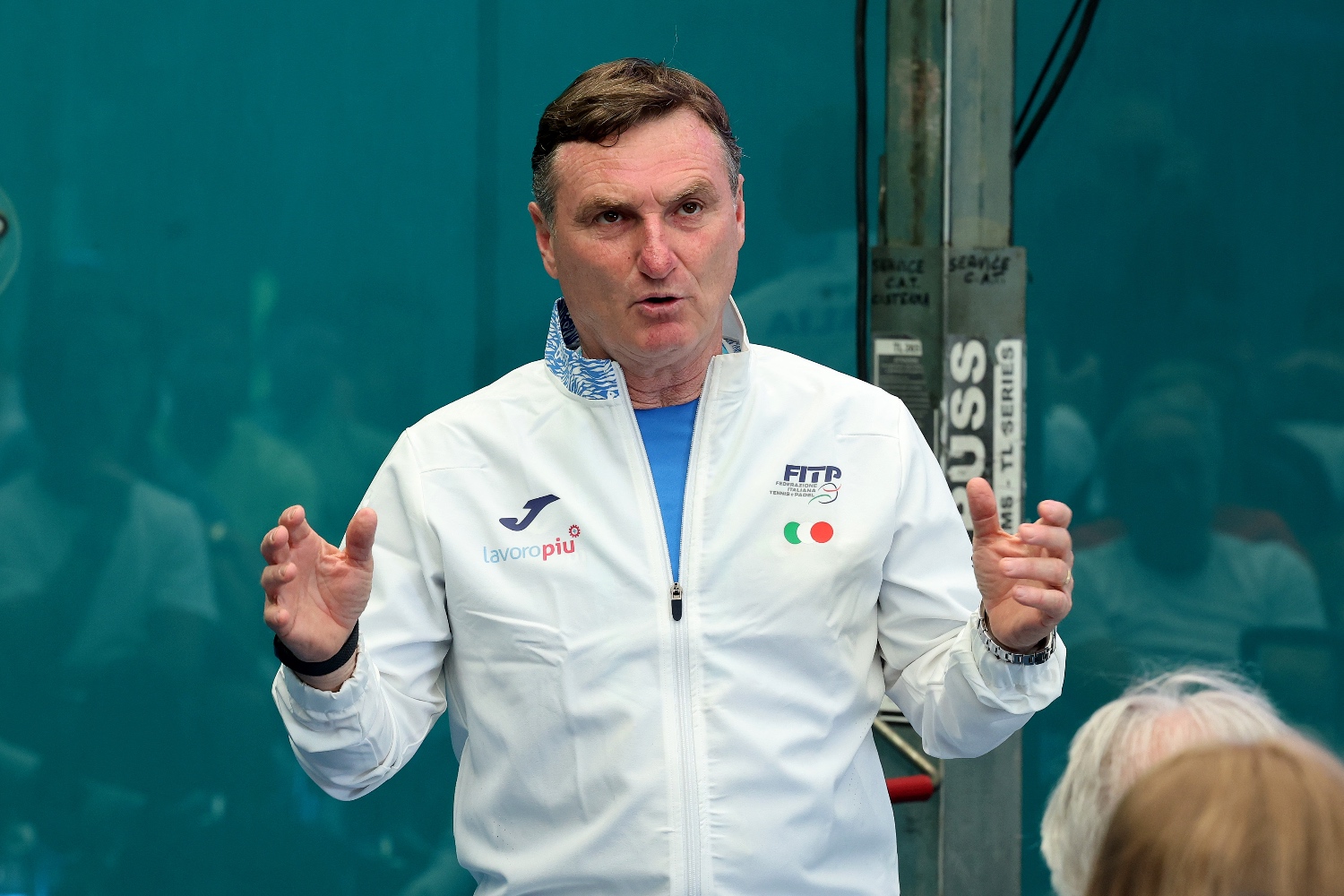 Un momento dell'intervento di Michelangelo Dell’Edera, direttore dell’ISF e team manager delle nazionali italiane maschile e femminile (Foto FITP)