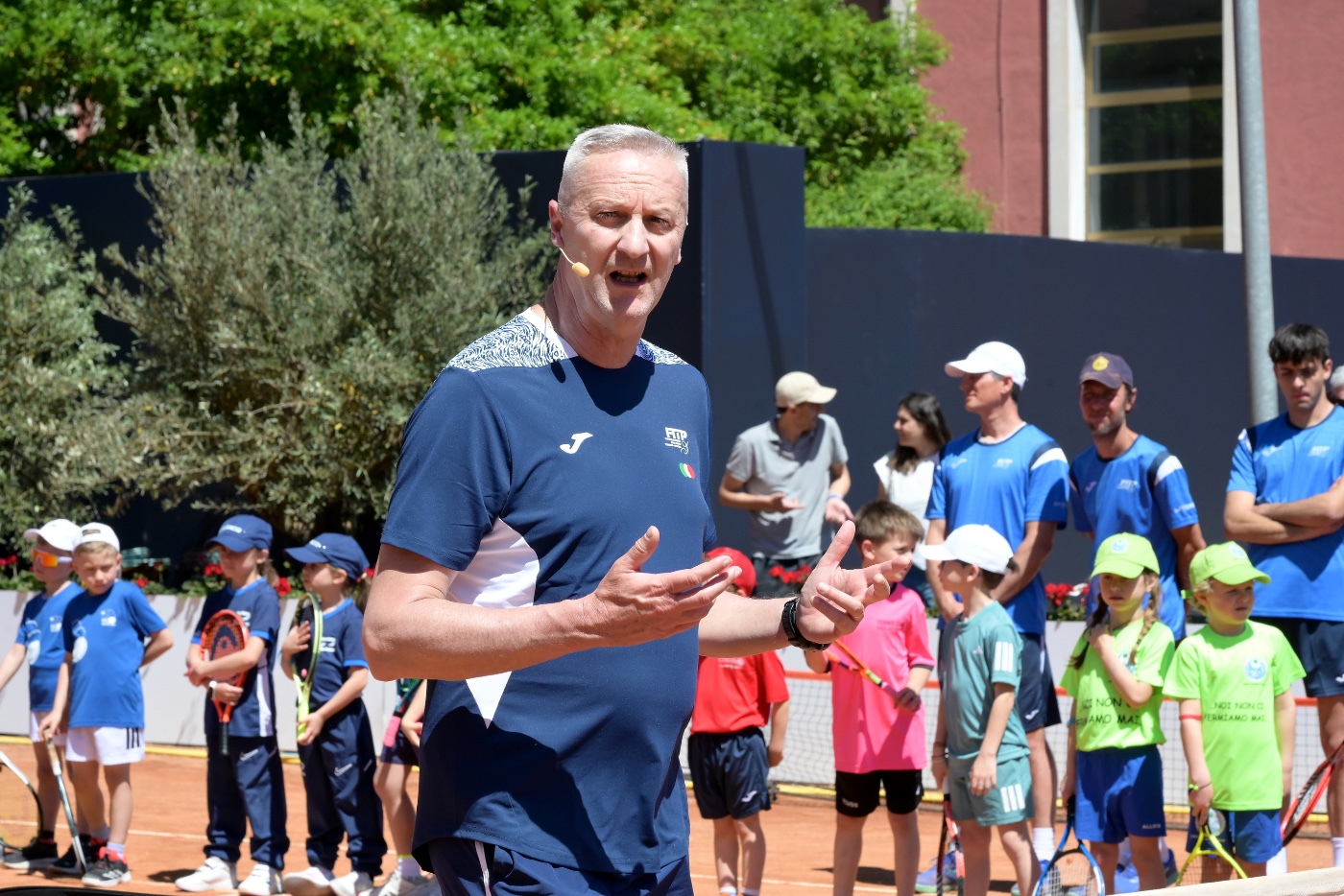 Il Tecnico Federale FITP Luigi Bertino insieme allo staff dell’Istituto Superiore di Formazione “Roberto Lombardi” hanno accolto i bambini under 7 al Kid's Village (Foto Fitp)