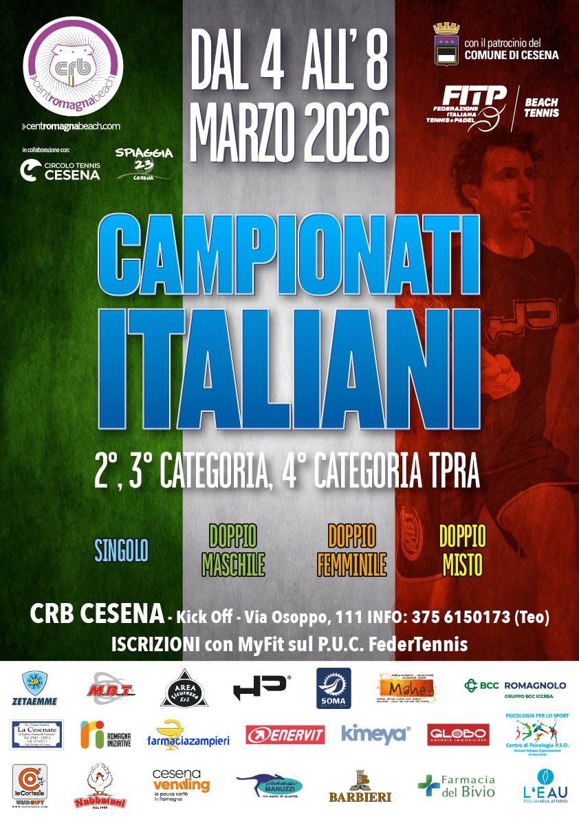 Al via gli ‘’Italiani’’ di Beach Tennis di 2ª, 3ª Categoria e TPRA