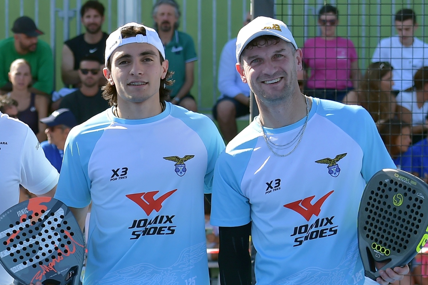 Enzo Jensen (sinistra) e Cristian Calneggia: hanno vinto due match in due giorni per la SS Lazio Padel (foto FITP)