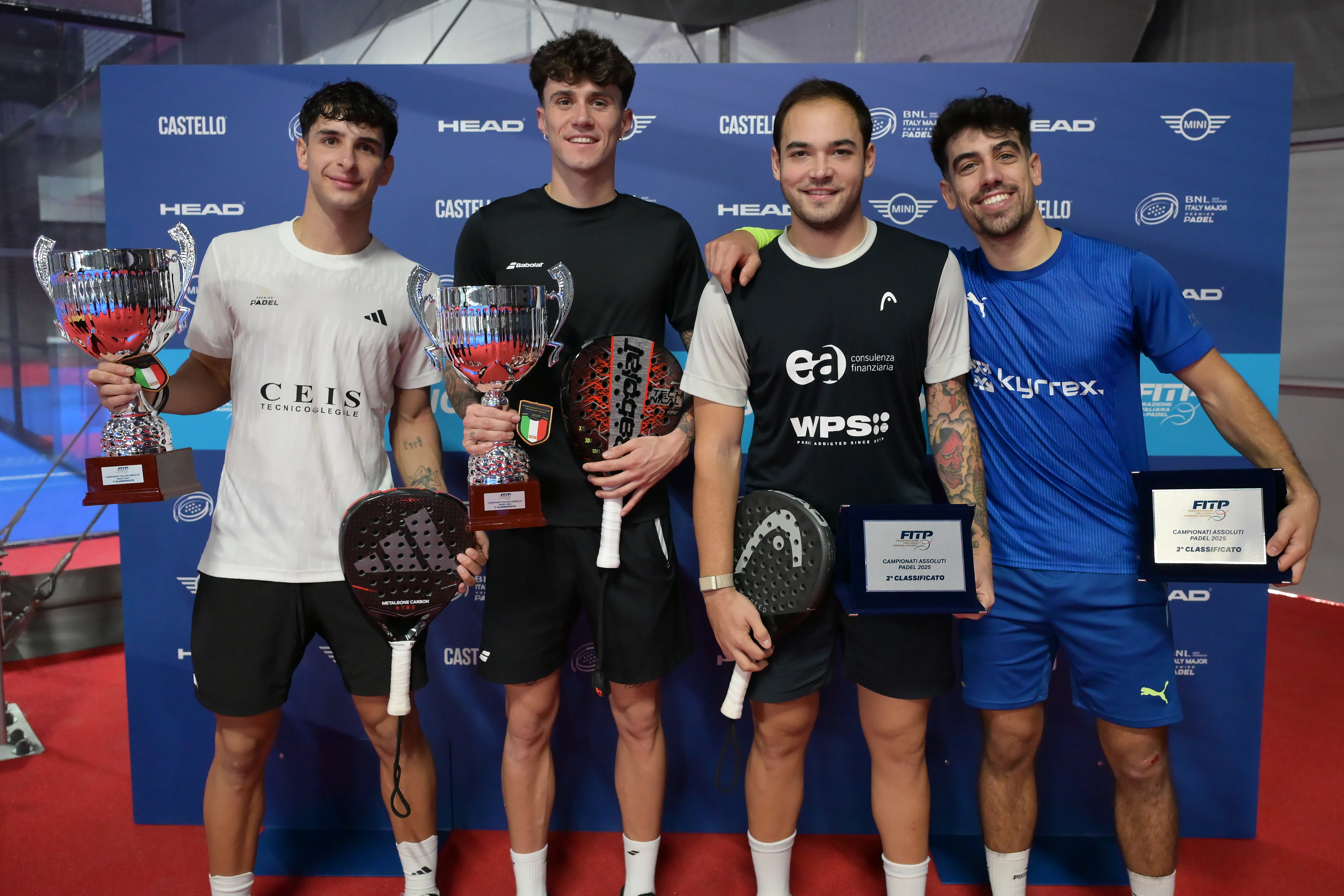 I finalisti degli Assoluti maschili. Da sinistra: Abbate, Graziotti, Iacovino e Cassetta (foto FITP)