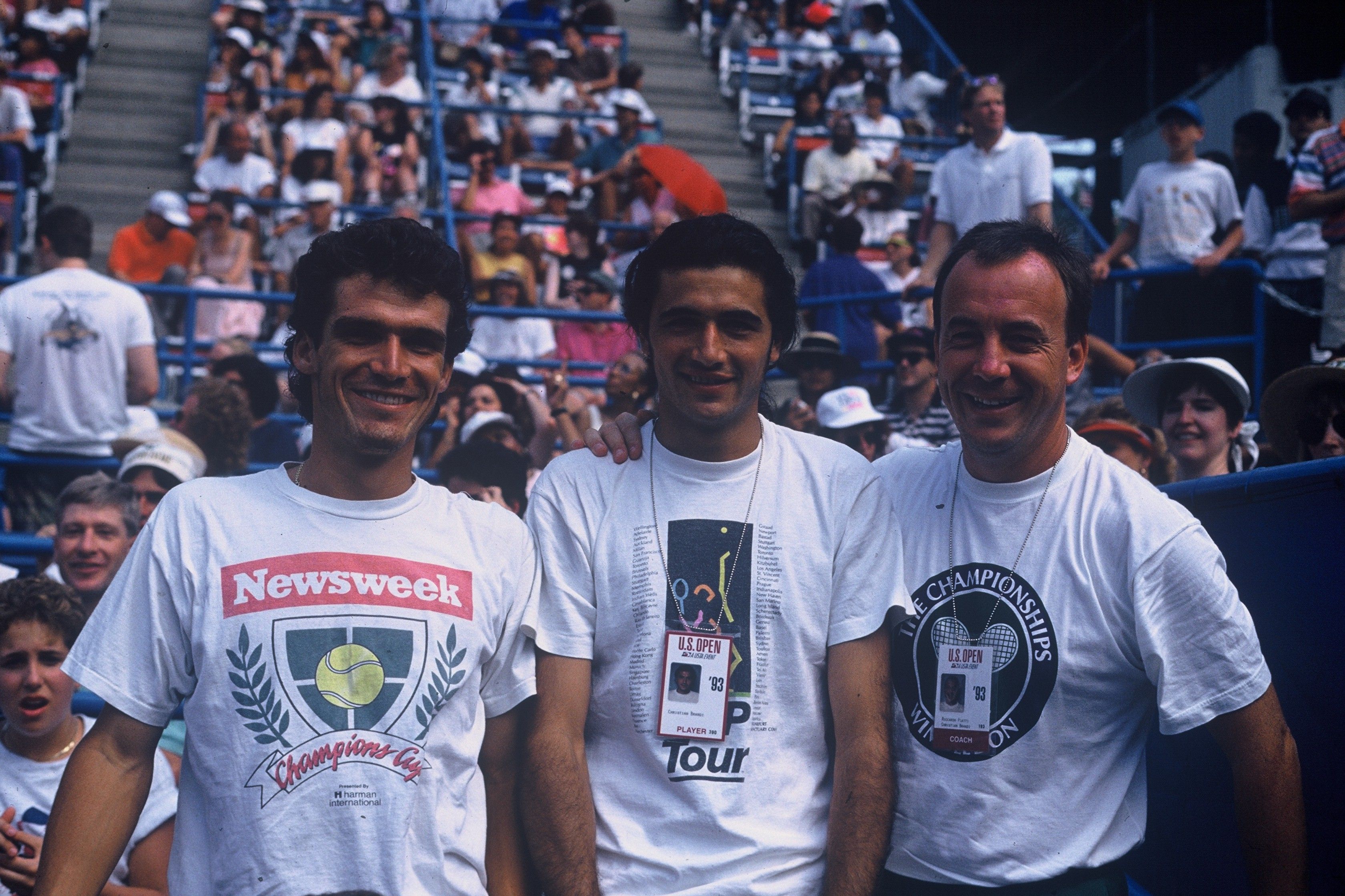 Cristian Brandi, al centro, con Cristiano Caratti (a sin.) e Riccardo Piatti