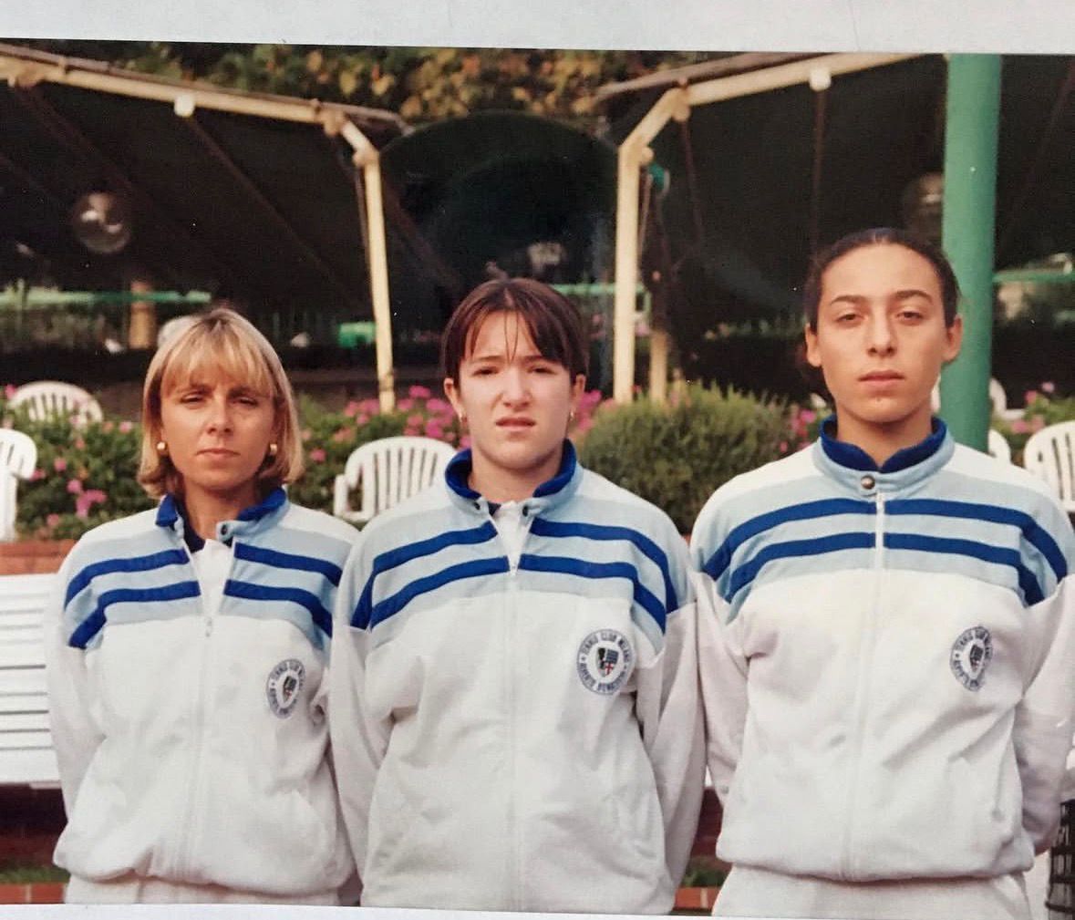 Barbara Rossi con Francesca Schiavone e Alberta Brianti, la squadra del TC MIlano Under 14