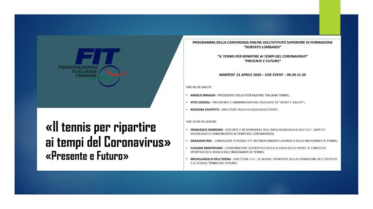 Il programma della video conferenza organizzata il 21 aprile dall'ISF Roberto Lombardi  