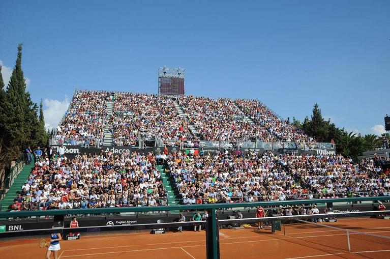 Il Centrale del Tennis Club Cagliari in occasione della finale di Fed Cup 2013