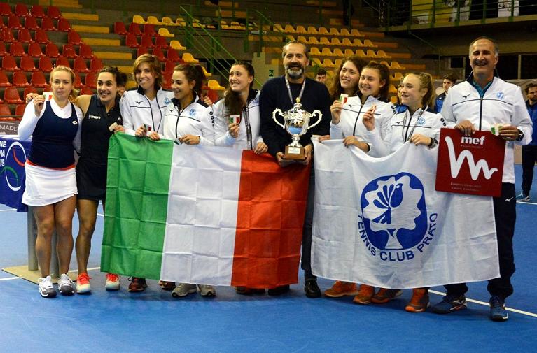 La premiazione del Tennis Club Prato campione d'Italia 2019
