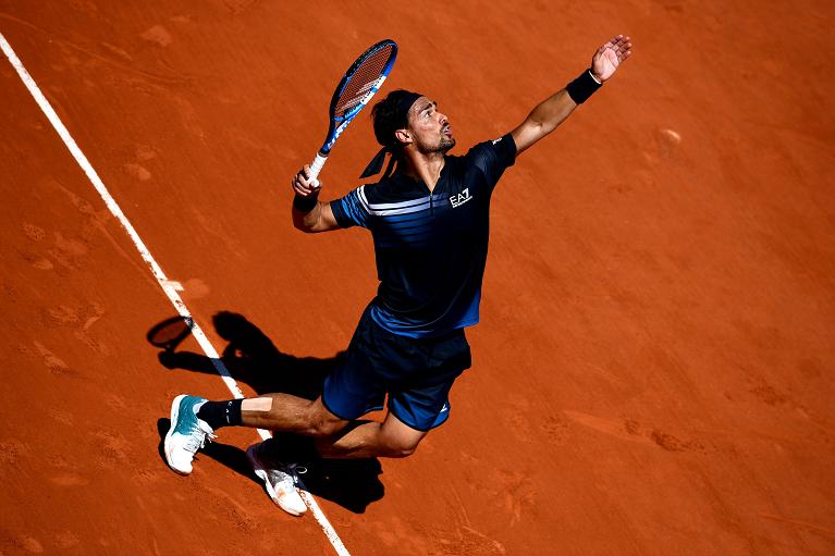 Fognini al servizio contro Bautista Agut