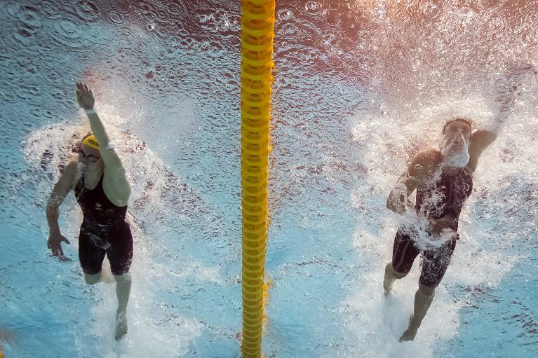 Federica Pellegrini in azione ai Mondiali del 2019 in Corea del Sud dove ha vinto i 200 s.l.