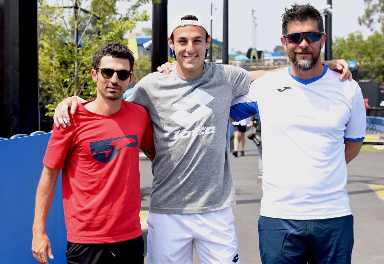 Australian Open: Stefano Travaglia e il suo staff