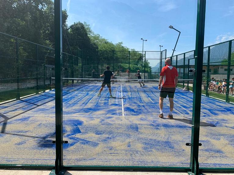 Vista sull nuovo campo di padel del Calisio