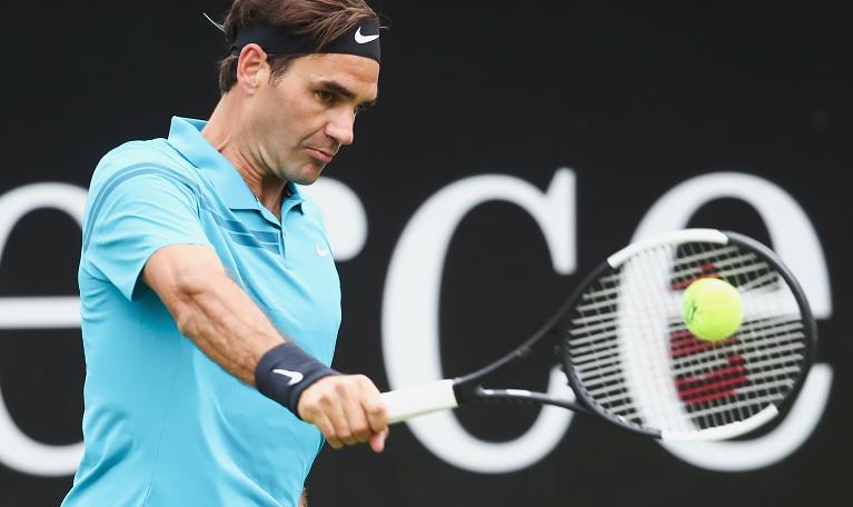 Roger Federer piazza il rovescio: il punto d'impatto - Foto Getty Images