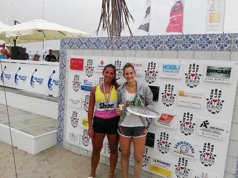 Podio singolare femminile dei Campionati italiani limitati 2019 di beach tennis, riservati a seconda e terza/quarta categoria