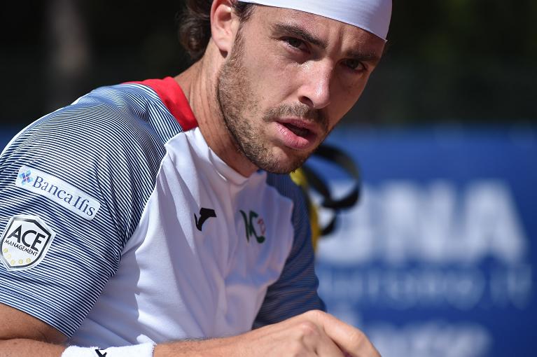 Un primo piano di Marco Cecchinato (foto @lapresse)