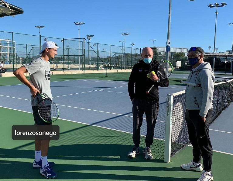 Lorenzo Sonego, Gipo Arbino e Toni Nadal
