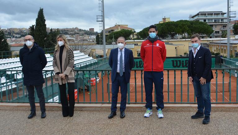 Presentazione nuovo direttore tecnico TC Cagliari: P. Truzzu, M.L Binaghi, G. Macciotta, M. Vassallo Arguello, M. Dell'Edera
