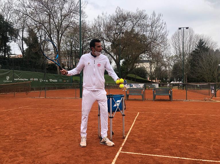 Giulio Di Meo sui campi del CT Eur