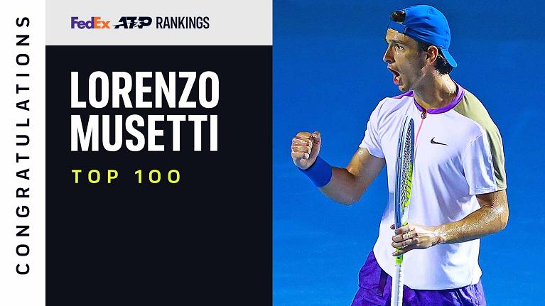Lorenzo Musetti Top 100 complimenti ATP