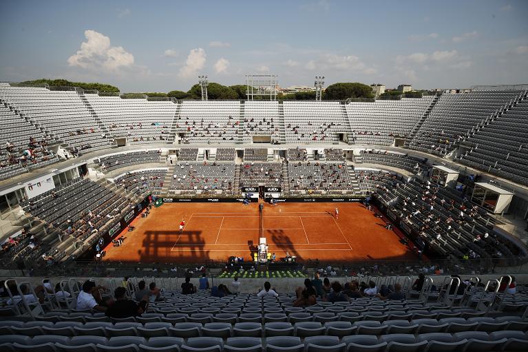 Il Campo centrale al Foro Italico con 1000 spettatori distanziati per le semifinali 2020