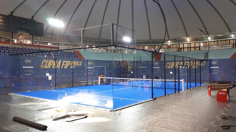 Cupra Fip Finals 2020 Cagliari: allestimento del campo al palazzatto dello sport