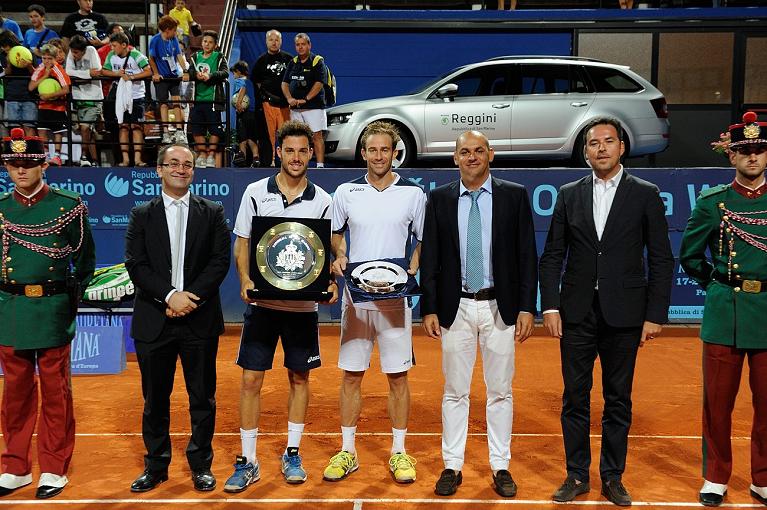 Marco Cecchinato e Filippo Volandri premiati nel 2013 a San Marino