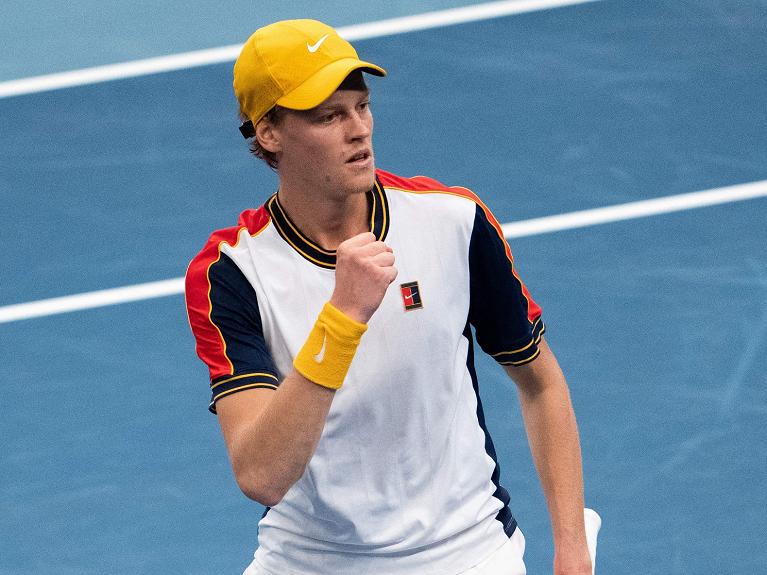Jannik Sinner esulta (foto Getty Images)