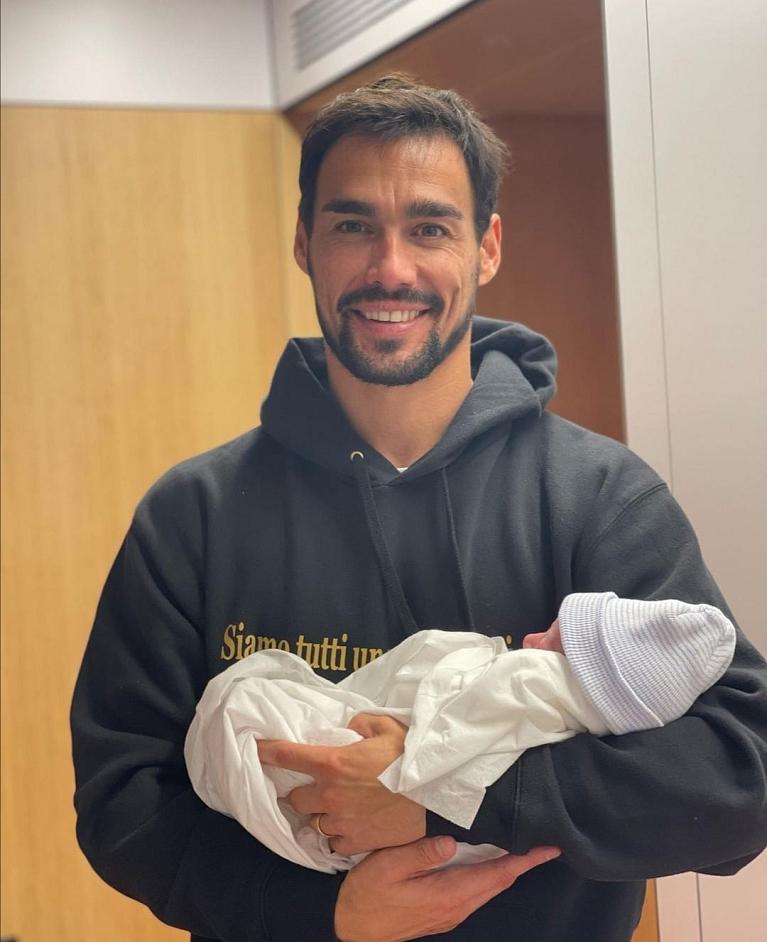 Fabio Fognini con la piccola Flaminia