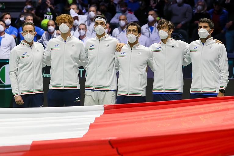 Davis Cup Finals, Italia-USA a Torino: la nazionale azzurra (foto Sposito)