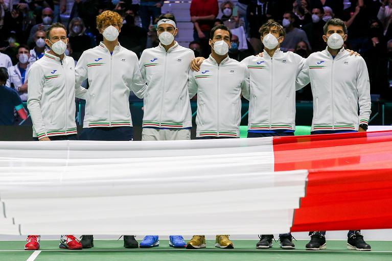 Davis Cup Finals, Italia-USA a Torino: la nazionale azzurra (foto Sposito)