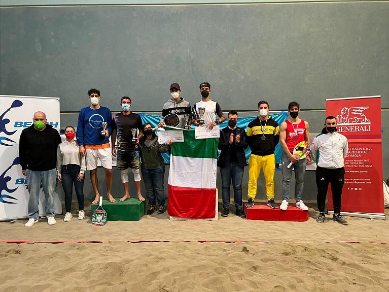 Podio doppio maschile Campionati Italiani Assoluti indoor di Beach Tennis