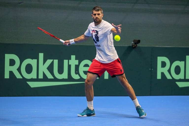 Davis Cup: Simone Bolelli in allenamento (foto Sposito)