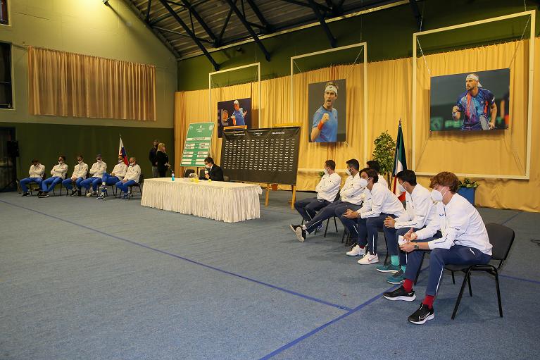 Davis Cup: Slovacchia-Italia, la cerimonia del sorteggio a Bratislava (foto Sposito)