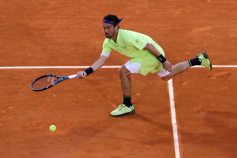 Un recupero in allungo di diritto di Fabio Fognini (foto Getty Images)