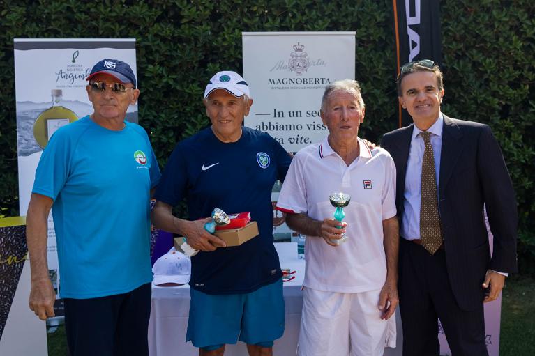 I finalisti dell'Over 75 Callegari e Rollino premiati da Paolo Nicola e Giampiero Aceto