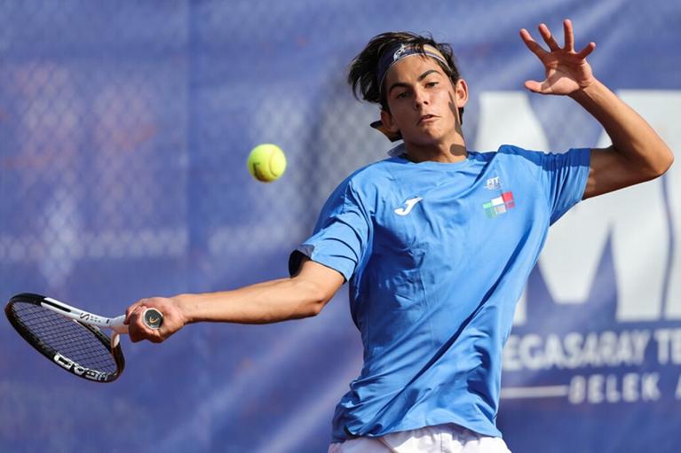 Lorenzo Carboni in Nazionale U16 durante le Junior Davis Cup Finals (foto Srdjan Stevanovic)