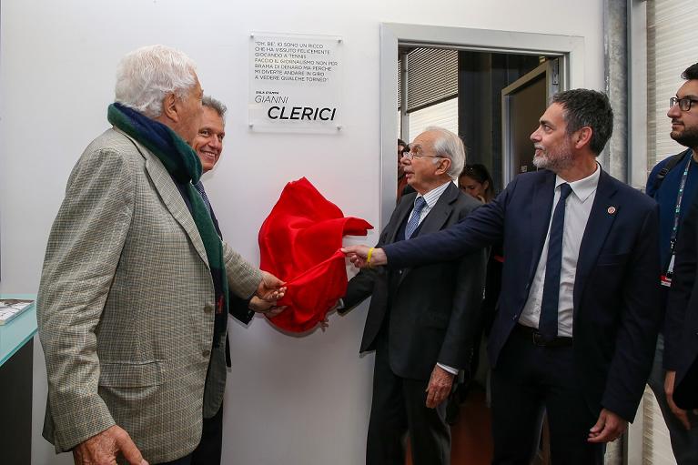 L'intitolazione della sala stampa del Foro Italico a Gianni Clerici (Foto Sposito)