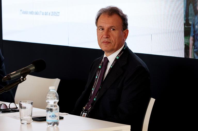 Vito Cozzoli alla conferenza stampa di chiusura degli Internazionali BNL d'Italia 2023 (foto Sposito)