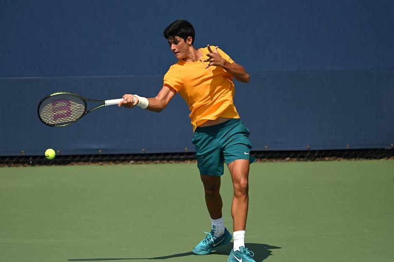 Federico Cinà colpisce di diritto (foto Us Open)