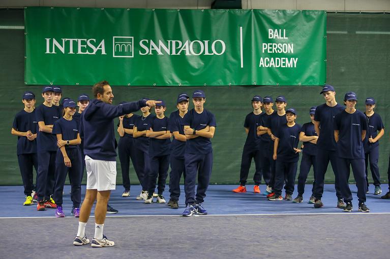 Una lezione alla Intesa Sanpaolo Ball Person Academy 2021 (Foto Giampiero Sposito)