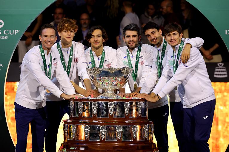 La squadra azzurra vincitrice della Coppa Davis 2023 (Foto Sposito/Fitp)