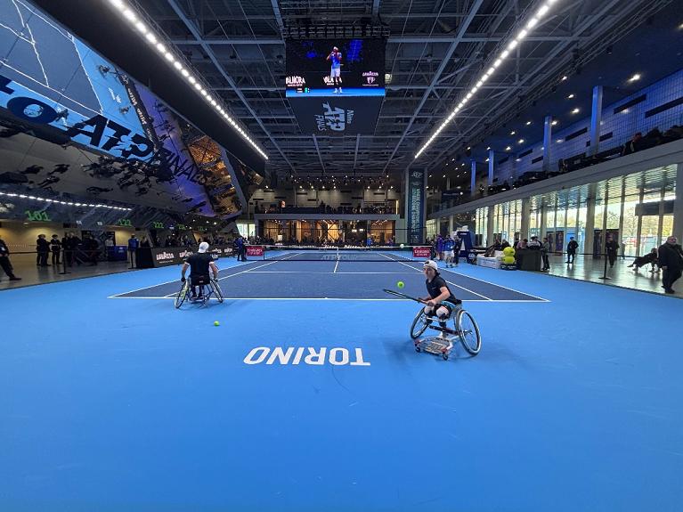 Tennis in carrozzina alla Inalpi Arena durante le Nitto Atp Finals 2024
