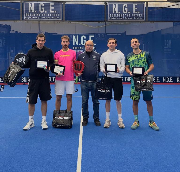 I finalisti maschili del campionato toscano assoluto di padel