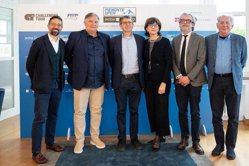 I relatori alla conferenza stampa di presentazione del Piemonte Open Intesa Sanpaolo 2025 (Foto Fabrizio Luzzo)