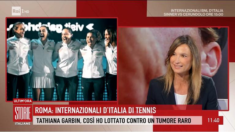 Tathiana Garbin nello studio di Storie Italiane su Rai1