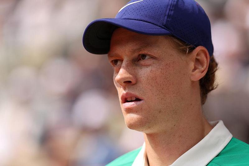 Un primo piano di Jannik Sinner (foto Getty Images)