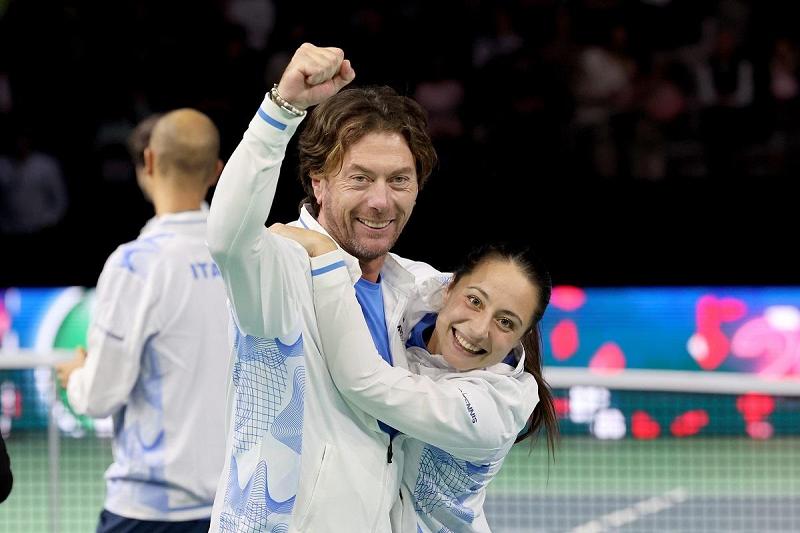 Elisabetta Cocciaretto con il suo coach Fausto Scolari (foto Sposito/FITP)