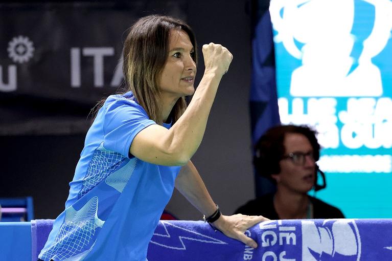 La grinta di Tathiana Garbin alle Billie Jean King Cup Finals (foto Sposito/FITP)