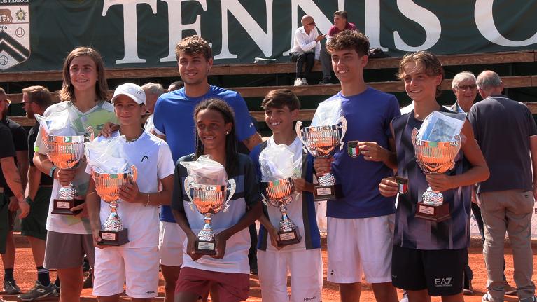 La premiazione dei Campionati Italiani Individuali by Italgas al Tennis Club Parioli (Foto Pietro Corso)