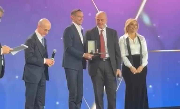 Il capitano di Coppa Davis Filippo Volandri e il presidente della FITP Angelo Binaghi ai Gazzetta Sports Awards