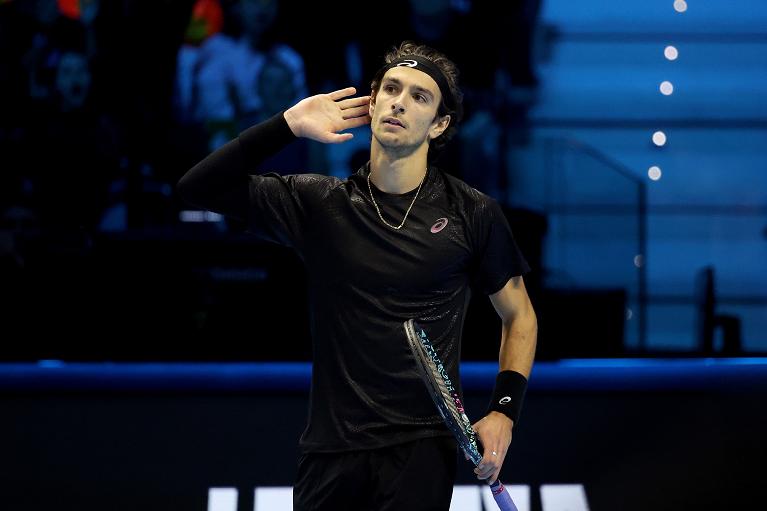 L'esultanza di Lorenzo Musetti alle Nitto ATP Finals (Foto FITP)
